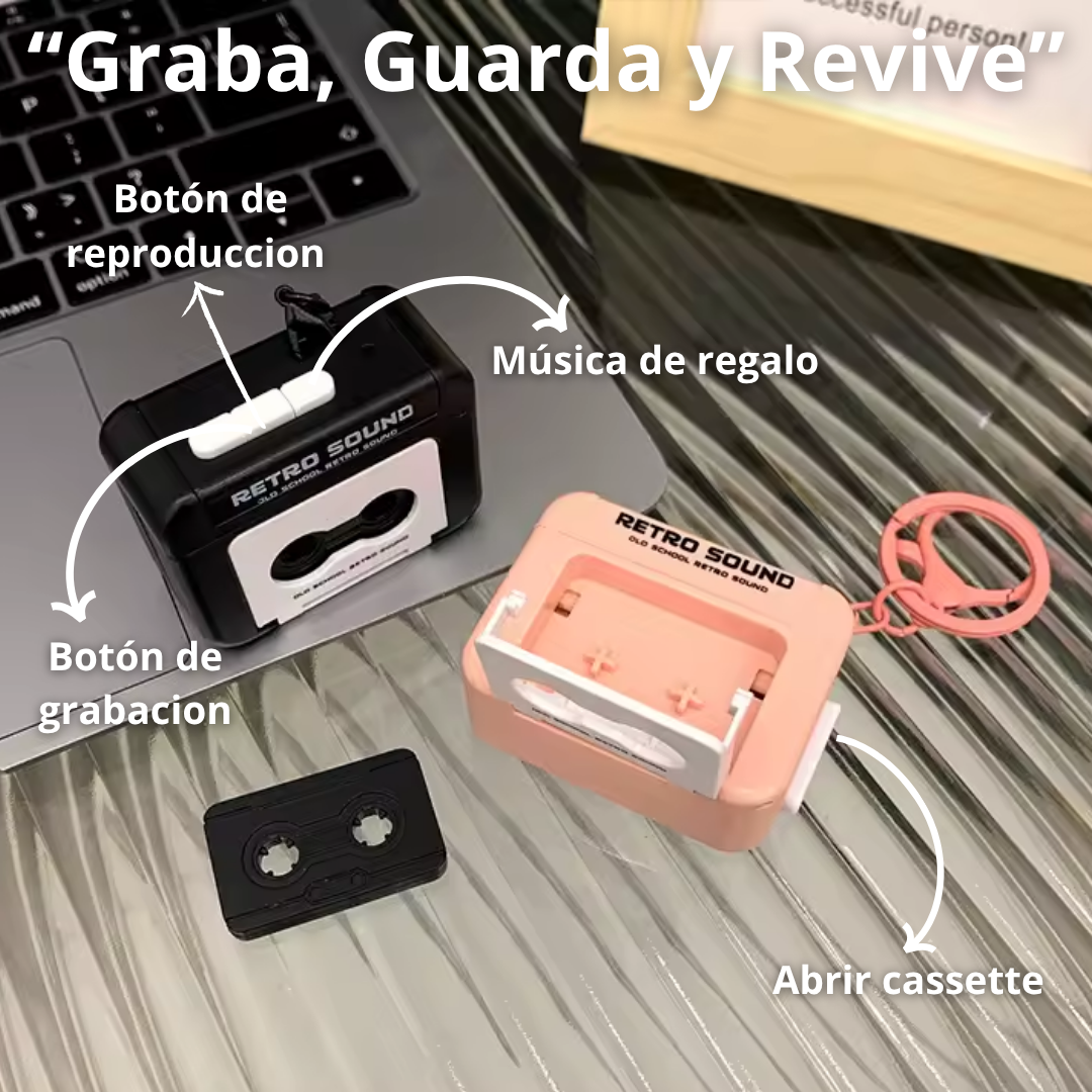 Llavero Mini Grabadora de Cassette Retro